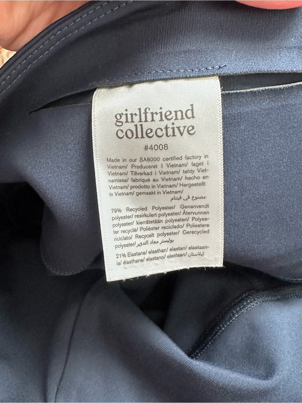 Girlfriend Collective Navy Blue High Rise Leggings Size M - Picture 6 of 8
